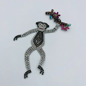 Butler & Wilson XL Crystal Monkey & Branch Brooch